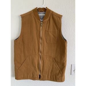 PACSUN Men's Utility Hunting Fishing‎ Canvas Zip M Up Vest Tan Outdoors